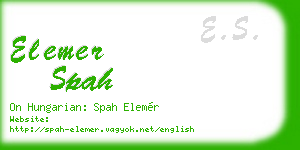 elemer spah business card